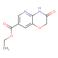Chemical structure of ethyl 3-oxo-2H,3H,4H-pyrido[3,2-b][1,4]oxazine-7-carboxylate - CSSB03506550669