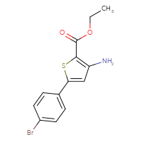 Chemical structure of ethyl 3-amino-5-(4-bromophenyl)thiophene-2-carboxylate - CSSB00000389501