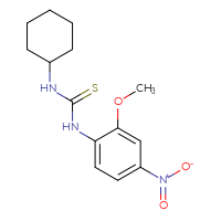 Chemical structure of 1-cyclohexyl-3-(2-methoxy-4-nitrophenyl)thiourea - CSSB07027100614