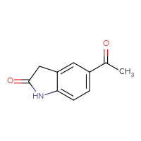 Chemical structure of 5-acetyl-2,3-dihydro-1H-indol-2-one - CSSB00000740511