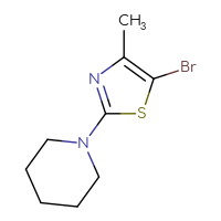 Chemical structure of 1-(5-bromo-4-methyl-1,3-thiazol-2-yl)piperidine - CSSB00010908551