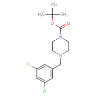 Chemical structure of tert-butyl 4-[(3,5-dichlorophenyl)methyl]piperazine-1-carboxylate - CSSB00105447823