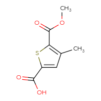 Chemical structure of 5-(methoxycarbonyl)-4-methylthiophene-2-carboxylic acid - CSSB00010447569