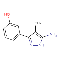Chemical structure of 3-(5-amino-4-methyl-1H-pyrazol-3-yl)phenol - CSSB00009870492