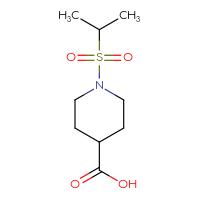 Chemical structure of 1-(propane-2-sulfonyl)piperidine-4-carboxylic acid - CSSB00011361920