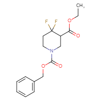 Chemical structure of 1-benzyl 3-ethyl 4,4-difluoropiperidine-1,3-dicarboxylate - CSSB00010077326