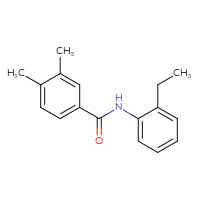 Chemical structure of N-(2-ethylphenyl)-3,4-dimethylbenzamide - CSSB00046135070