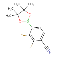Chemical structure of 2,3-difluoro-4-(4,4,5,5-tetramethyl-1,3,2-dioxaborolan-2-yl)benzonitrile - CSSB00135379070