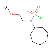 Chemical structure of N-cycloheptyl-N-(2-methoxyethyl)sulfamoyl chloride - CSSB02147537582