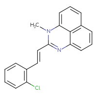 Chemical structure of 2-[(1E)-2-(2-chlorophenyl)ethenyl]-1-methyl-1H-perimidine - CSSB02267478084
