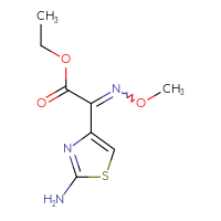 Chemical structure of ethyl 2-(2-amino-1,3-thiazol-4-yl)-2-(methoxyimino)acetate - CSSB00020658854