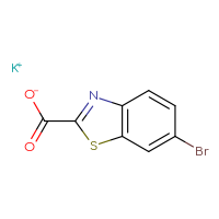 Chemical structure of potassium 6-bromo-1,3-benzothiazole-2-carboxylate - CSSB14802769909