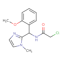 Chemical structure of 2-chloro-N-[(2-methoxyphenyl)(1-methyl-1H-imidazol-2-yl)methyl]acetamide - CSSB02036060418
