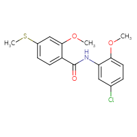 Chemical structure of N-(5-chloro-2-methoxyphenyl)-2-methoxy-4-(methylsulfanyl)benzamide - CSSB00121607506