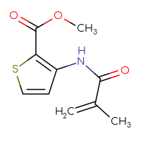 Chemical structure of methyl 3-(2-methylprop-2-enamido)thiophene-2-carboxylate - CSSB00009997803