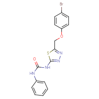 Chemical structure of 3-{5-[(4-bromophenoxy)methyl]-1,3,4-thiadiazol-2-yl}-1-phenylurea - CSSB00121611617