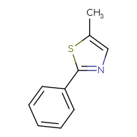 Chemical structure of 5-methyl-2-phenyl-1,3-thiazole - CSSB00012004361