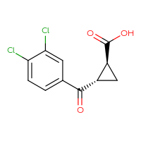 Chemical structure of (1S,2S)-2-(3,4-dichlorobenzoyl)cyclopropane-1-carboxylic acid - CSSB00051010400