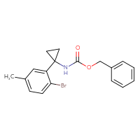 Chemical structure of benzyl N-[1-(2-bromo-5-methylphenyl)cyclopropyl]carbamate - CSSB03496570942