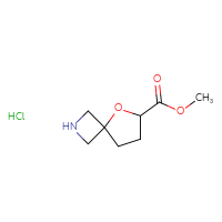 Chemical structure of methyl 5-oxa-2-azaspiro[3.4]octane-6-carboxylate hydrochloride - CSSB21043418153
