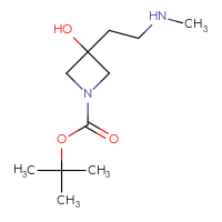 Chemical structure of tert-butyl 3-hydroxy-3-[2-(methylamino)ethyl]azetidine-1-carboxylate - CSSB00016034631