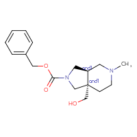Chemical structure of rac-benzyl (3aR,7aS)-7a-(hydroxymethyl)-5-methyl-octahydro-1H-pyrrolo[3,4-c]pyridine-2-carboxylate - CSSB03608627077
