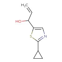 Chemical structure of 1-(2-cyclopropyl-1,3-thiazol-5-yl)prop-2-en-1-ol - CSSB00153818768