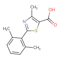 Chemical structure of 2-(2,6-dimethylphenyl)-4-methyl-1,3-thiazole-5-carboxylic acid - CSSB00006454359