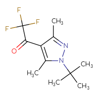 Chemical structure of 1-(1-tert-butyl-3,5-dimethyl-1H-pyrazol-4-yl)-2,2,2-trifluoroethan-1-one - CSSB00000757024