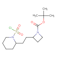 Chemical structure of tert-butyl 2-{2-[1-(chlorosulfonyl)piperidin-2-yl]ethyl}azetidine-1-carboxylate - CSSB14944857599