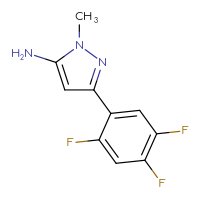 Chemical structure of 1-methyl-3-(2,4,5-trifluorophenyl)-1H-pyrazol-5-amine - CSSB00020878070
