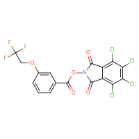 Chemical structure of 4,5,6,7-tetrachloro-1,3-dioxo-2,3-dihydro-1H-isoindol-2-yl 3-(2,2,2-trifluoroethoxy)benzoate - CSSB20270307086