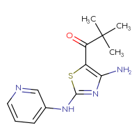 Chemical structure of 1-{4-amino-2-[(pyridin-3-yl)amino]-1,3-thiazol-5-yl}-2,2-dimethylpropan-1-one - CSSB00020622668