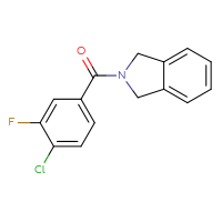 Chemical structure of 2-(4-chloro-3-fluorobenzoyl)-2,3-dihydro-1H-isoindole - CSSB00093199646