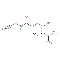Chemical structure of 3-bromo-N-(prop-2-yn-1-yl)-4-(propan-2-yl)benzamide - CSSB06471705384