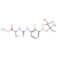 Chemical structure of methyl 2-({[2-chloro-3-(4,4,5,5-tetramethyl-1,3,2-dioxaborolan-2-yl)phenyl]carbamoyl}amino)propanoate - CSSB21246320646