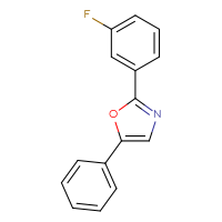 Chemical structure of 2-(3-fluorophenyl)-5-phenyl-1,3-oxazole - CSSB01416033976
