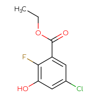 Chemical structure of ethyl 5-chloro-2-fluoro-3-hydroxybenzoate - CSSB00021009276