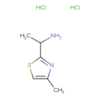 Chemical structure of 1-(4-methyl-1,3-thiazol-2-yl)ethan-1-amine dihydrochloride - CSSB00015185622
