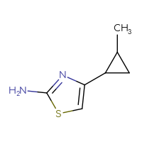 Chemical structure of 4-(2-methylcyclopropyl)-1,3-thiazol-2-amine - CSSB00013221135