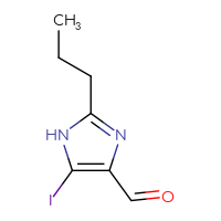 Chemical structure of 5-iodo-2-propyl-1H-imidazole-4-carbaldehyde - CSSB20504315706