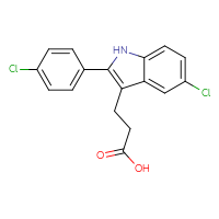 Chemical structure of 3-[5-chloro-2-(4-chlorophenyl)-1H-indol-3-yl]propanoic acid - CSSB00025785135