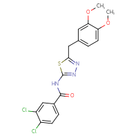 Chemical structure of 3,4-dichloro-N-{5-[(3,4-dimethoxyphenyl)methyl]-1,3,4-thiadiazol-2-yl}benzamide - CSSB00121611628