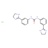 Chemical structure of 1,3-bis[3-(4,5-dihydro-1H-imidazol-2-yl)phenyl]urea hydrochloride - CSSB06256080190