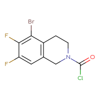 Chemical structure of 5-bromo-6,7-difluoro-1,2,3,4-tetrahydroisoquinoline-2-carbonyl chloride - CSSB14978150511
