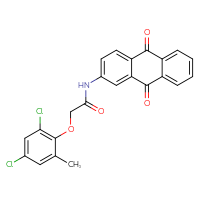 Chemical structure of 2-(2,4-dichloro-6-methylphenoxy)-N-(9,10-dioxo-9,10-dihydroanthracen-2-yl)acetamide - CSSB00121655463