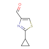 Chemical structure of 2-cyclopropyl-1,3-thiazole-4-carbaldehyde - CSSB00000743592