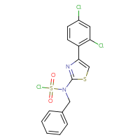 Chemical structure of N-benzyl-N-[4-(2,4-dichlorophenyl)-1,3-thiazol-2-yl]sulfamoyl chloride - CSSB21224773090