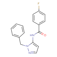 Chemical structure of N-(1-benzyl-1H-pyrazol-5-yl)-4-fluorobenzamide - CSSB00026627542