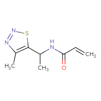 Chemical structure of N-[1-(4-methyl-1,2,3-thiadiazol-5-yl)ethyl]prop-2-enamide - CSSB00117279195